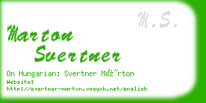 marton svertner business card